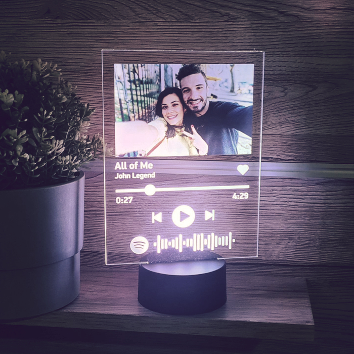 Spotify Acrylic Lamp with black base - Memento